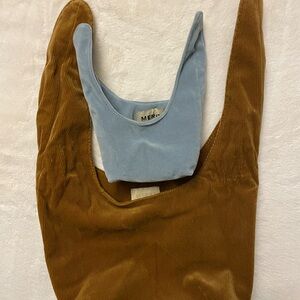 Merit Signature Brown Makeup Bag and Mini Blue Bag Set
